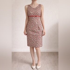 Vintage Casual Corner Floral Sheath Dress 4 90s Minimalist Office Chic Cottage